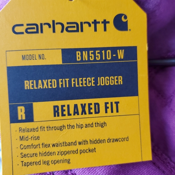 Carhartt womens midrise relaxed fit fleece jogger magenta pink - Picture 6 of 8